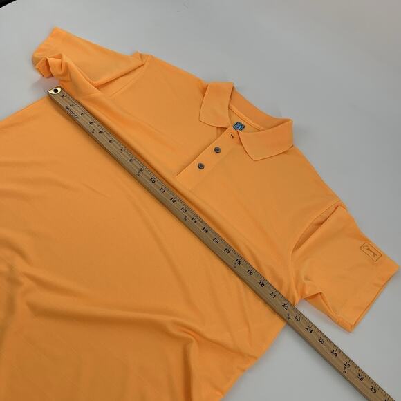 PGA Tour Short Sleeve Breathable Golf Polo Shirt Size Large Mens Bright Orange L - Picture 6 of 7